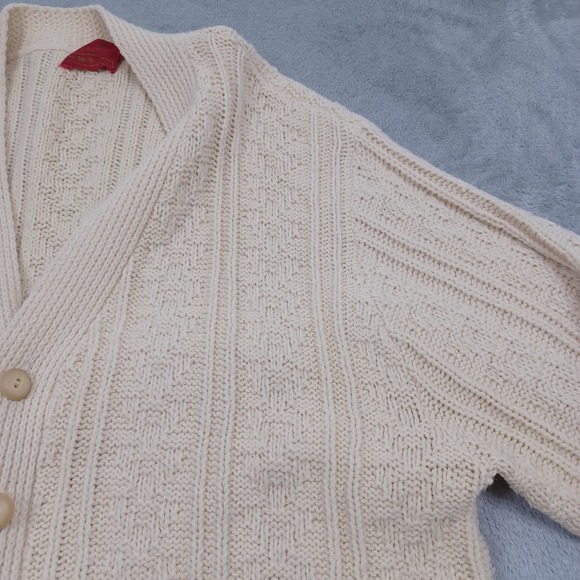 Vintage Sears‎ Sweater Mens XL Beige Kings Road Cardigan Knit 70s - Picture 3 of 7